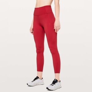 Lululemon Fast & Free 7/8 Tights Red Size 2